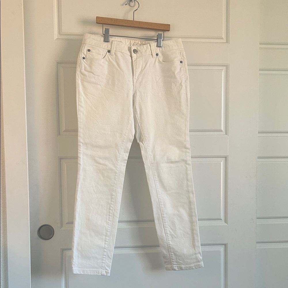 LOFT Modern Straight White Jeans